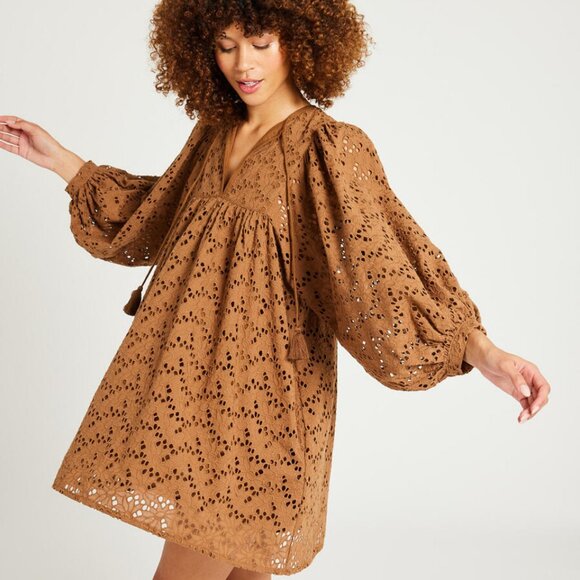 Mille Daisy Dress - Caramel Eyelet - Picture 2 of 2